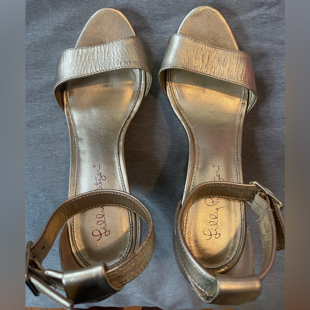 Lilly Pulitzer Gold Women's Wedge Sandals